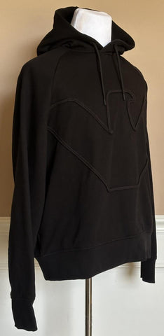 Emporio Armani Embroidered Men's Black Sweatshirt with Hoodie XL 7V1ME6 NWT $325