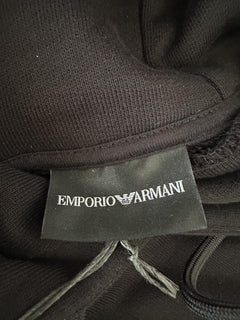 Emporio Armani Embroidered Men's Black Sweatshirt with Hoodie XL 7V1ME6 NWT $325