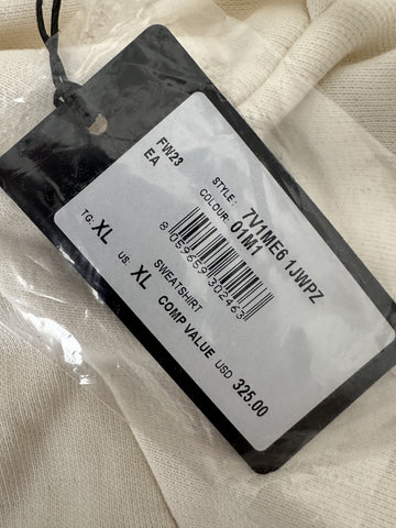 Emporio Armani Embroidered Men's White Sweatshirt with Hoodie XL 7V1ME6 NWT $325