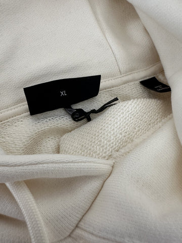 Emporio Armani Embroidered Men's White Sweatshirt with Hoodie XL 7V1ME6 NWT $325