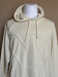 Emporio Armani Embroidered Men's White Sweatshirt with Hoodie XL 7V1ME6 NWT $325
