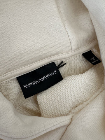 Emporio Armani Embroidered Men's White Sweatshirt with Hoodie XL 7V1ME6 NWT $325