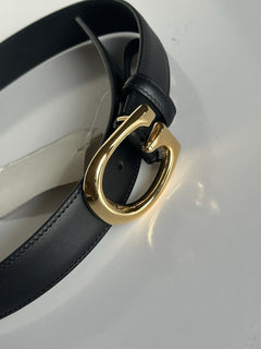 Gucci Selleria G-Buckle Women's  Leather Belt Black 75/30 IT 655566 NWT