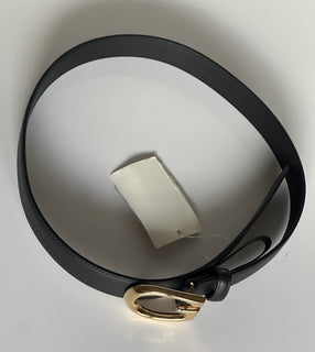 Gucci Selleria G-Buckle Women's  Leather Belt Black 80/32 IT 655566 NWT