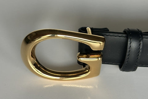 Gucci Selleria G-Buckle Women's  Leather Belt Black 80/32 IT 655566 NWT