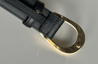 Gucci Selleria G-Buckle Women's  Leather Belt Black 80/32 IT 655566 NWT