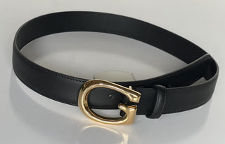Gucci Selleria G-Buckle Women's  Leather Belt Black 80/32 IT 655566 NWT