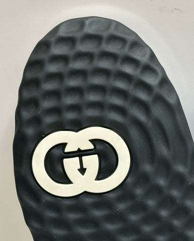 Gucci Dali Soft White/Black Leather Sneakers 13 US (Gucci 12.5) Italy 741656 NIB