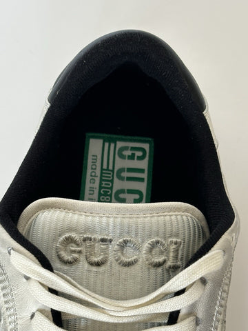 Gucci Dali Soft White/Black Leather Sneakers 13 US (Gucci 12.5) Italy 741656 NIB