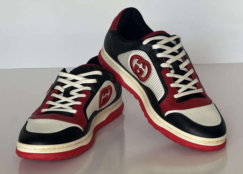 Gucci Dali Soft White/Black/Red Leather Sneakers 12.5 US (Gucci 12) 762611 NIB