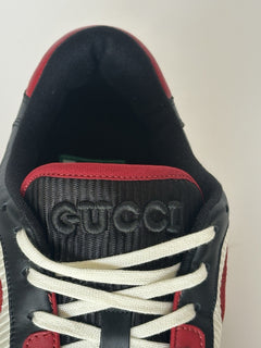 Gucci Dali Soft White/Black/Red Leather Sneakers 12.5 US (Gucci 12) 762611 NIB