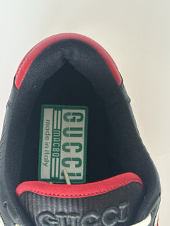 Gucci Dali Soft White/Black/Red Leather Sneakers 12.5 US (Gucci 12) 762611 NIB