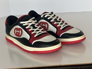 Gucci Dali Soft White/Black/Red Leather Sneakers 12.5 US (Gucci 12) 762611 NIB