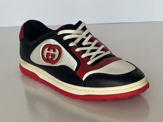 Gucci Dali Soft White/Black/Red Leather Sneakers 12.5 US (Gucci 12) 762611 NIB