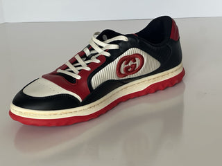 Gucci Dali Soft White/Black/Red Leather Sneakers 12.5 US (Gucci 12) 762611 NIB