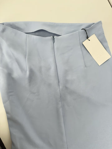 Zara Draped Midi Skirt Sky Blue NWT Size M