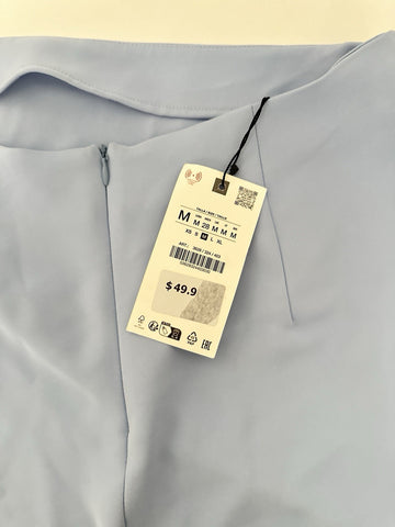 Zara Draped Midi Skirt Sky Blue NWT Size M