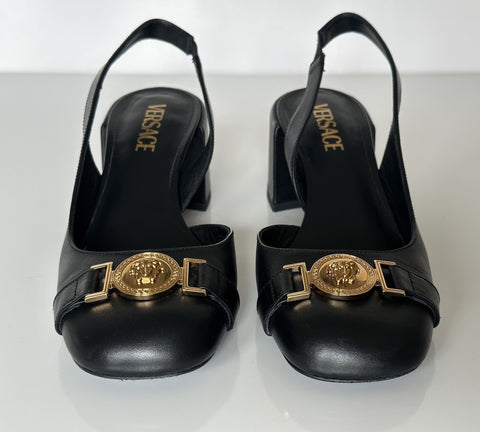 Versace Medusa Head Sling Back Calf Leather Black Shoes 9 US 1014619