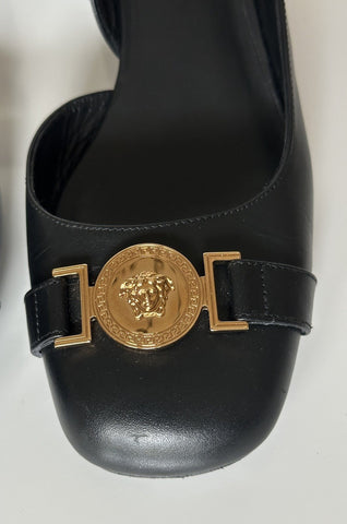 Versace Medusa Head Sling Back Calf Leather Black Shoes 9 US 1014619