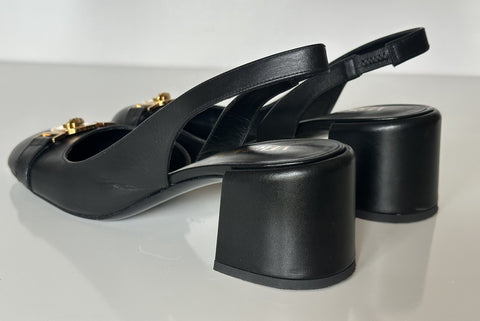 Versace Medusa Head Sling Back Calf Leather Black Shoes 9 US 1014619