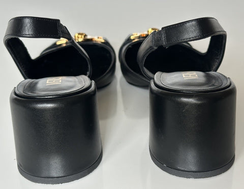 Versace Medusa Head Sling Back Calf Leather Black Shoes 9 US 1014619