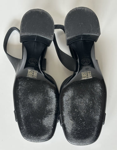 Versace Medusa Head Sling Back Calf Leather Black Shoes 9 US 1014619