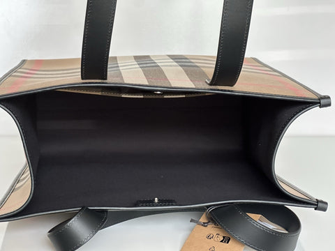 Burberry Medium Taupe Brown IP Check Tote Bag 80845511 NWT $1350