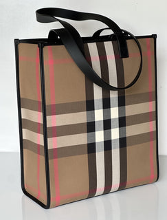 Burberry Medium Taupe Brown IP Check Tote Bag 80845511 NWT $1350