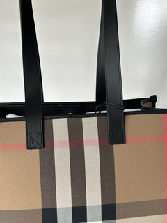 Burberry Medium Taupe Brown IP Check Tote Bag 80845511 NWT $1350