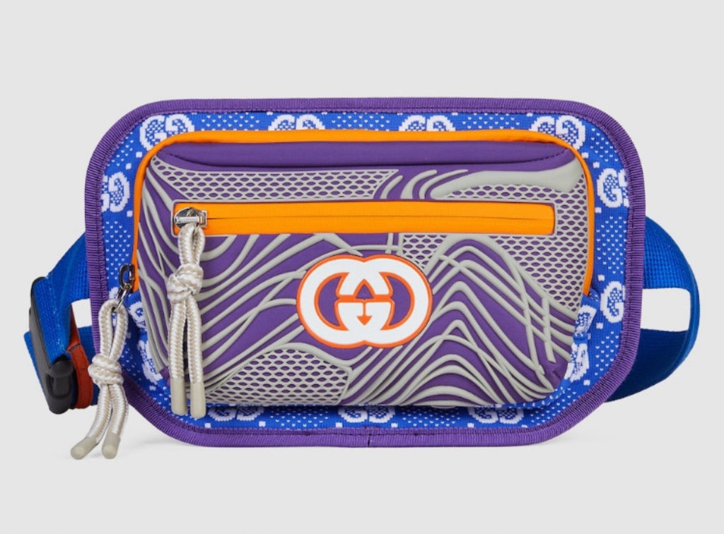 Gucci GG Logo Nylon Belt Bag Multicolor 752102 Size 90 (36) Italy New
