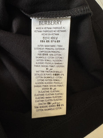 Burberry Women’s Elyssa Check Black Short Sleeve Cotton T-shirt XS 8104291 $490