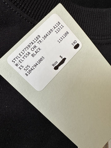 Burberry Women’s Elyssa Check Black Short Sleeve Cotton T-shirt XS 8104291 $490