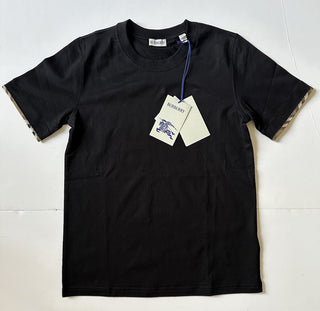 Burberry Women’s Elyssa Check Black Short Sleeve Cotton T-shirt S 8104291 $490