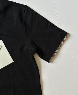 Burberry Women’s Elyssa Check Black Short Sleeve Cotton T-shirt S 8104291 $490