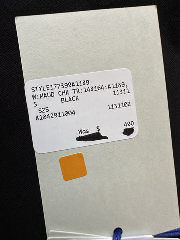 Burberry Women’s Elyssa Check Black Short Sleeve Cotton T-shirt S 8104291 $490