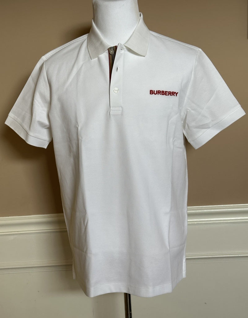 Burberry Hartford White Cotton Polo Shirt XL 8084440 NWT $510