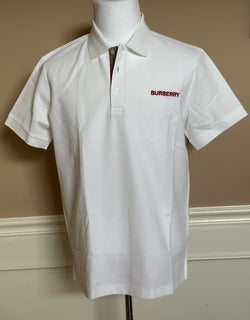 Burberry Hartford White Cotton Polo Shirt XL 8084440 NWT $510