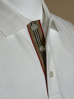 Burberry Hartford White Cotton Polo Shirt XL 8084440 NWT $510