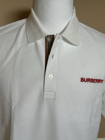 Burberry Hartford White Cotton Polo Shirt XL 8084440 NWT $510
