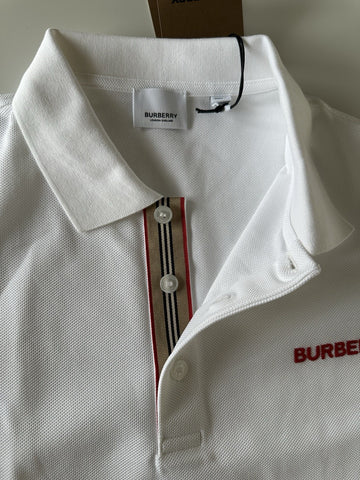Burberry Hartford White Cotton Polo Shirt XL 8084440 NWT $510