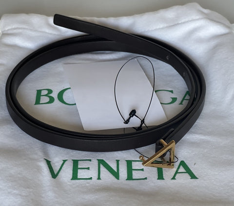Bottega Veneta Triangle Leather Slim Fondant (Brown) Belt 38/95 619759 NWT $390