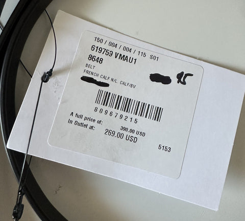 Bottega Veneta Triangle Leather Slim Fondant (Brown) Belt 38/95 619759 NWT $390