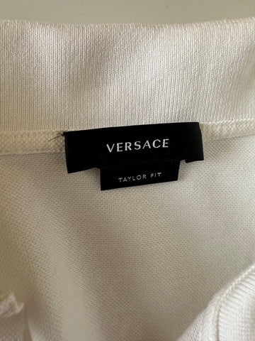 Versace Medusa White Piquet Cotton White Polo Shirt XL 1008492