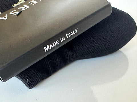 Versace Logo Socks Black/Gold Size Medium Made in Italy ICZ0003 NWT