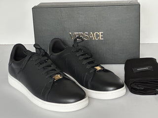 Versace Medusa Men's Black Leather Sneakers 13 US (46 Euro) 1016936 NIB
