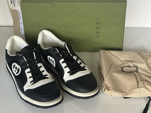 Gucci Dali Soft Black/White Leather Sneakers 13 US (Gucci 12.5) 756811 NIB