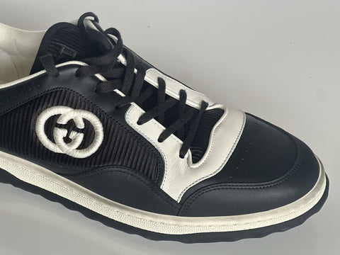 Gucci Dali Soft Black/White Leather Sneakers 13 US (Gucci 12.5) 756811 NIB