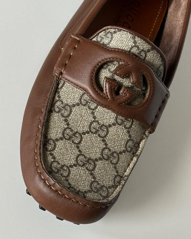 Gucci Men’s Leather GG Driver Loafers Shoes Brown 7.5 US (7 Gucci) 730148 NIB