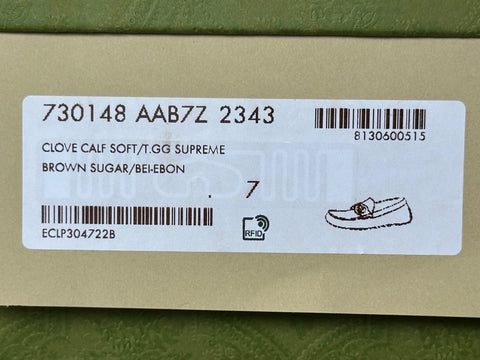 Gucci Men’s Leather GG Driver Loafers Shoes Brown 7.5 US (7 Gucci) 730148 NIB