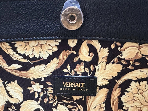 Versace Gold Medusa Calf Leather Black Tote Bag 1015533 Italy NWT $1875